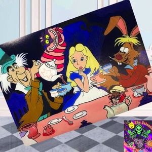 Alice In Wonderland Handpainted Custom Art Print - Mad Teaparty Scene 9” x 12”